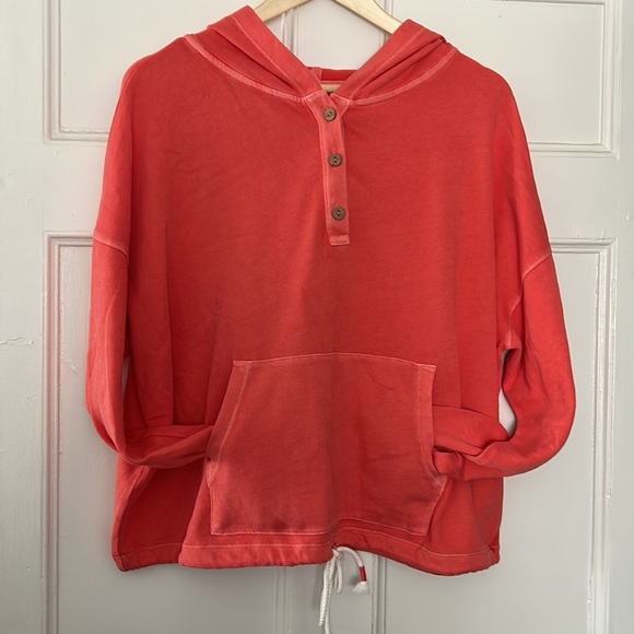 Old Navy French terry cropped hoodie for women size XL, color, orange/peach. - Picture 3 of 8
